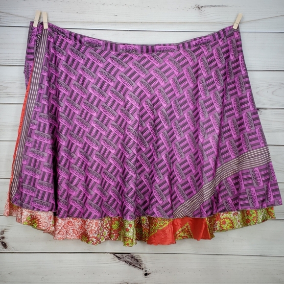 Darn Good Yarn Sari Silk Wrap Skirt Tea Goddess - Picture 5 of 16